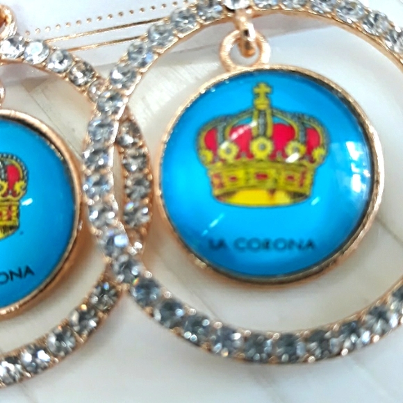 3 For $15 Loteria La Corona Dangle Earrings NEW - Picture 2 of 3